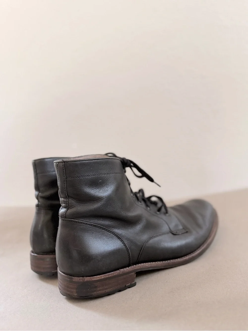 Warfield  & Grand black leather lace up boots